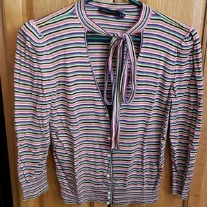 The Limited Stripe Tie-neck sweater